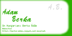 adam berka business card