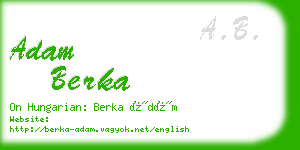 adam berka business card